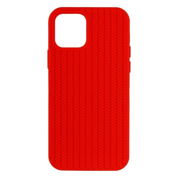 

Чехол-накладка Silicone Knitted для Apple Iphone 12 / 12 Pro 6, Red