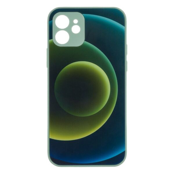

Чехол-накладка Glass TPU Prism Circles для Apple iPhone 12 3, Green-Blue