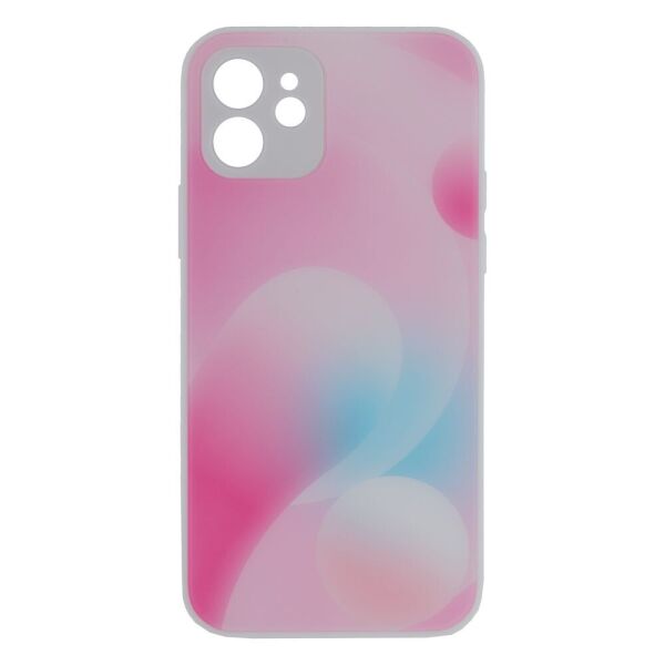 

Чехол-накладка Glass TPU Prism Circles для Apple iPhone 12 4, Pink-Lilac