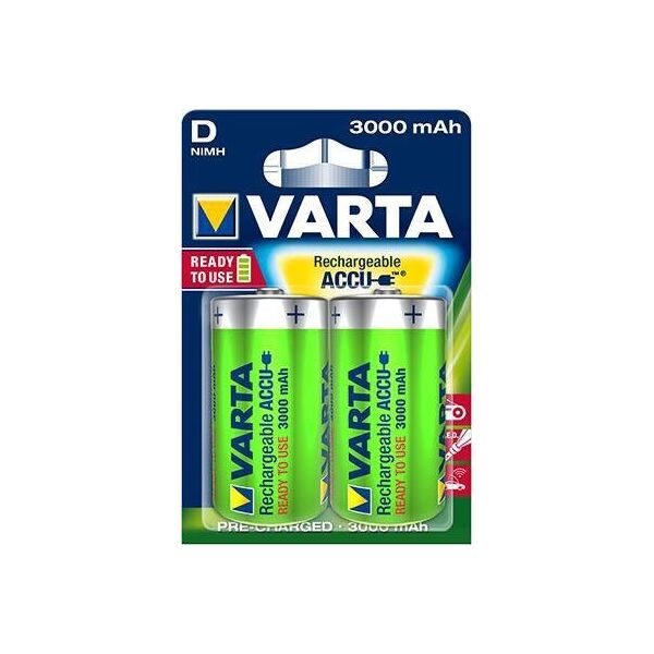 

Аккумулятор VARTA RECHARGEABLE ACCU D 3000mAh BLI 2 NI-MH (READY 2 USE)