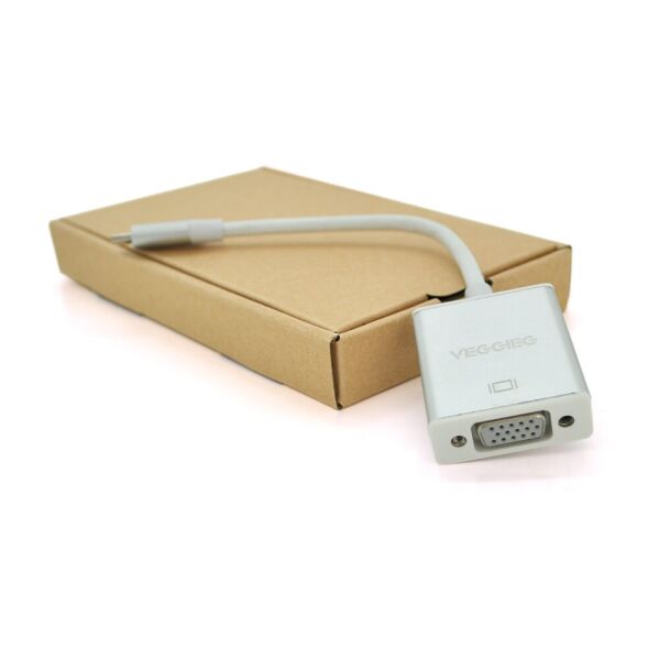 

Хаб-конвертор VEGGIEG Type-C (папа) на VGA(мама), 10 см, Silver, Box