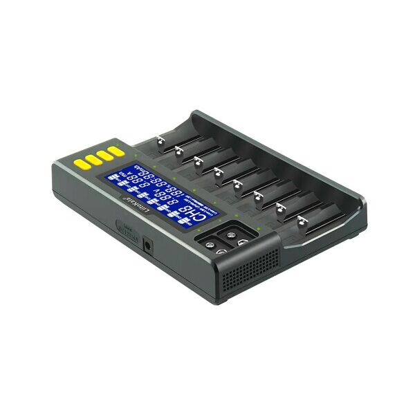 

ЗУ универсальное Liitokala Lii-S8, АЗУ+СЗУ, 8 каналов,LCD дисплей, поддерживает Li-ion, Ni-MH и Ni-Cd AA (R6), ААA (R03), AAAA,
