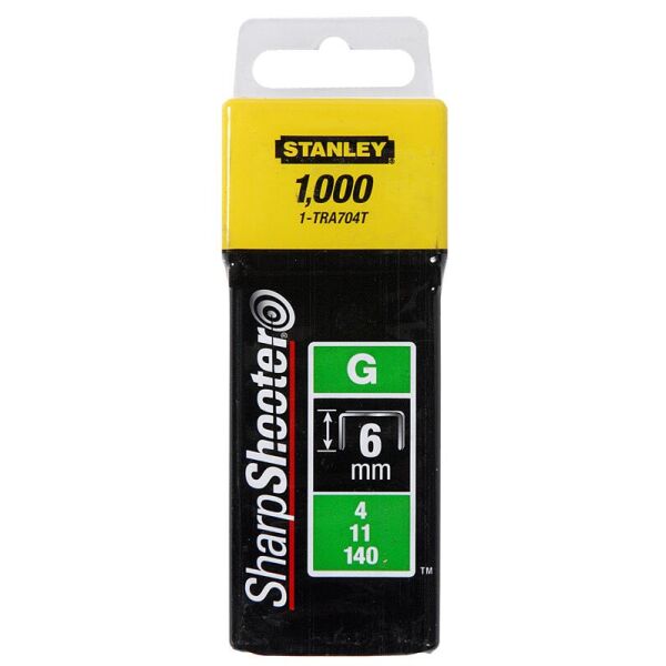 

Скобы Stanley тип G 6мм (Степлер Stanley 6-TR250, 6-TR151Y) 1000шт