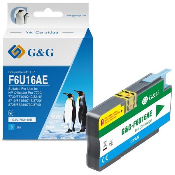 

Картридж G&G HP No.953XL Cyan 1.6K (G&G-F6U16AE)