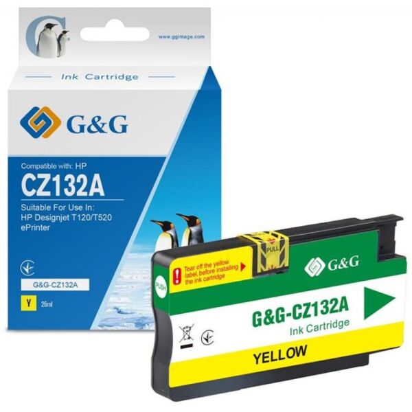 

Картридж G&G HP Designjet T120/T520 Yellow (G&G-CZ132A)