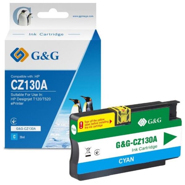

Картридж G&G HP Designjet T120/T520 Cyan (G&G-CZ130A)