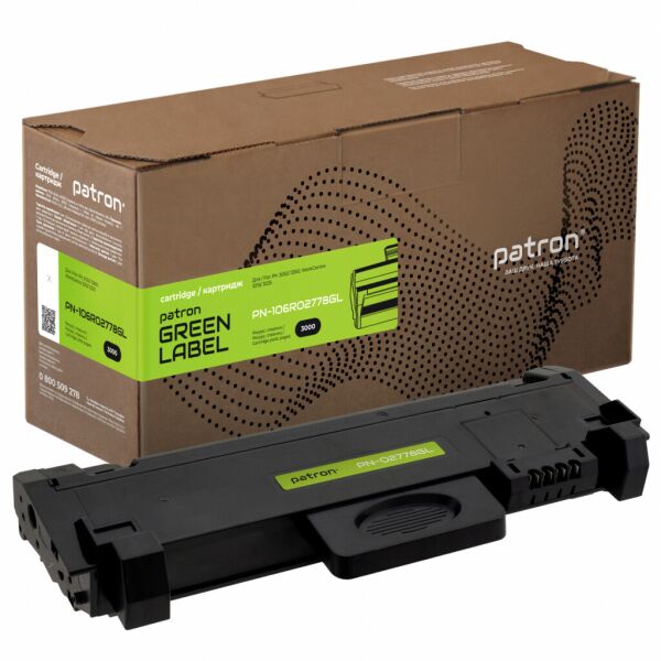 

Тонер-картридж Patron XEROX Ph3052/106R02778 GREEN Label (PN-106R02778GL)
