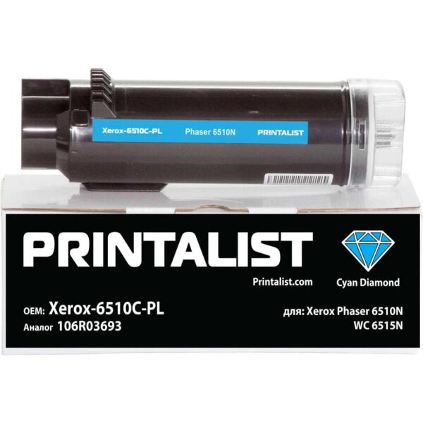 

Тонер-картридж Printalist Xerox Ph6510N, WC 6515N, 106R03693 Cyan (Xerox-6510C-PL)