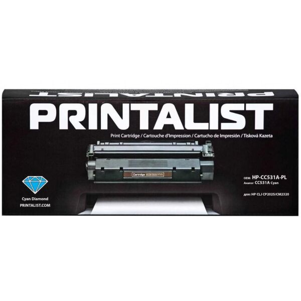 

Картридж Printalist HP CLJ CP2025/CM2320, CC531A Cyan (HP-CC531A-PL)