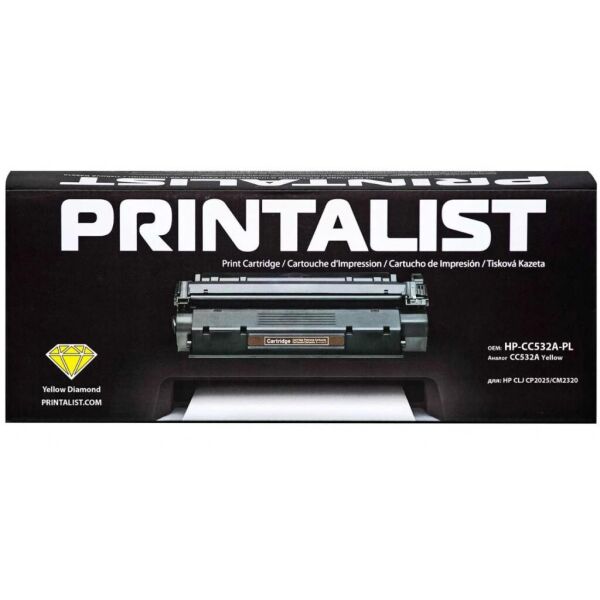 

Картридж Printalist HP CLJ CP2025/CM2320, CC532A Yellow (HP-CC532A-PL)
