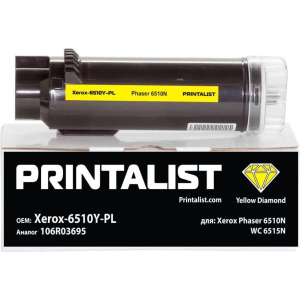 

Тонер-картридж Printalist Xerox Ph6510N, WC 6515N, 106R03695 Yellow (Xerox-6510Y-PL)
