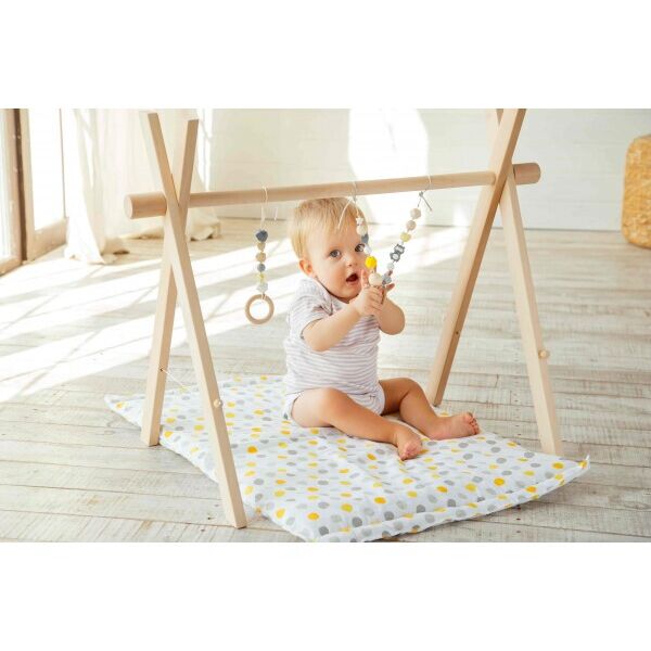 

Развивающий коврик BabyGym - Желто-серый