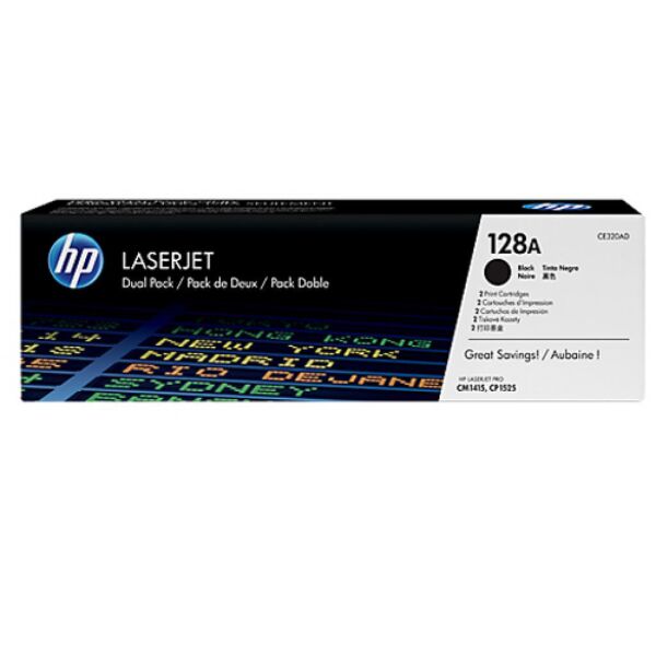 

Картридж HP CLJ 128A black DUAL PACK CP1525n/1525nw, CM1415fn/1415fnw (CE320AD)