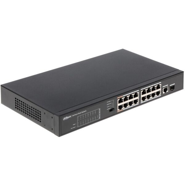 

16-портовый неуправляемый POE коммутатор DH-PFS3218-16ET-135