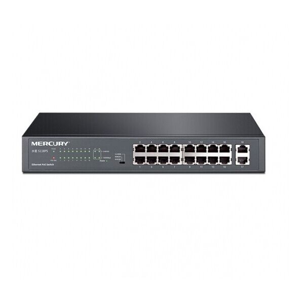 

PoE коммутатор Mercury S118PS (16xLAN, 2xLAN)