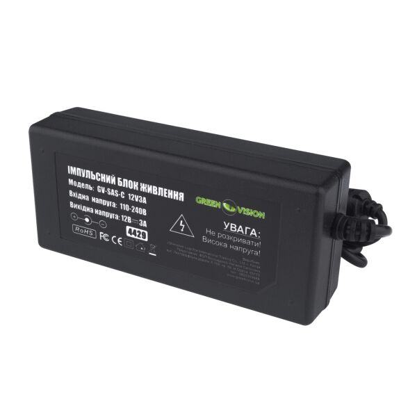 

Импульсный блок питания Green Vision GV-SAS-C 12V3A (36W)