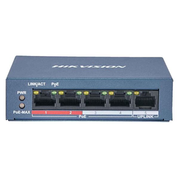

4-портовый POE коммутатор Hikvision DS-3E0105P-E/M(B)
