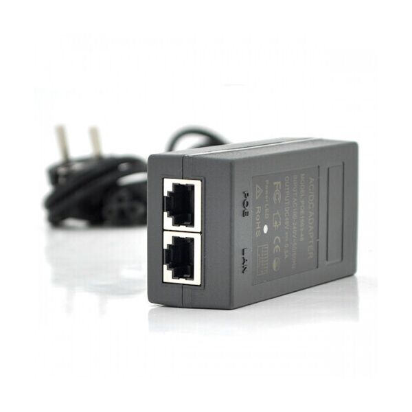 

POE инжектор Merlion 48V 0.5A (24Вт) с портами Ethernet с + кабель питания