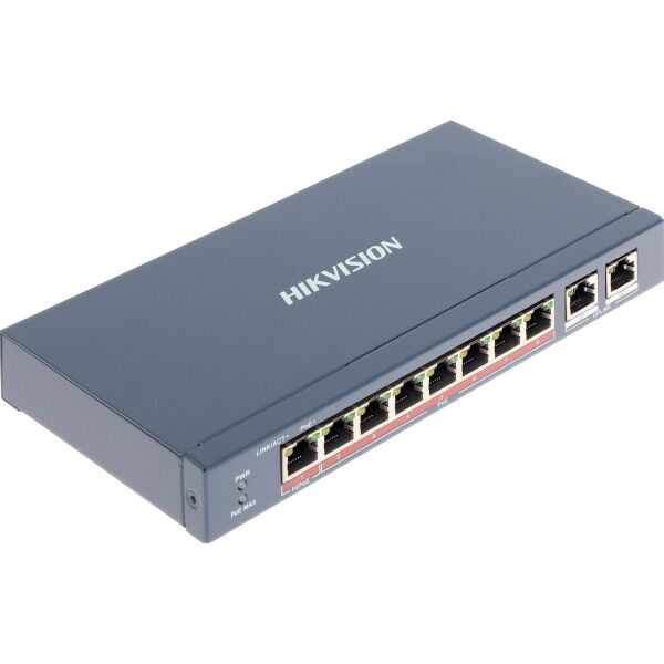 

8-портовый неуправляемый POE коммутатор Hikvision DS-3E0310HP-E