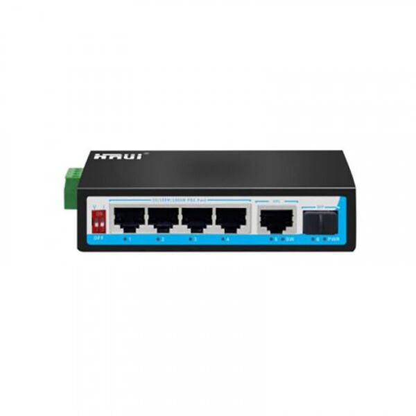 

POE коммутатор 6-ти портовый индустриальный HongRui HR500-AXGR-411S