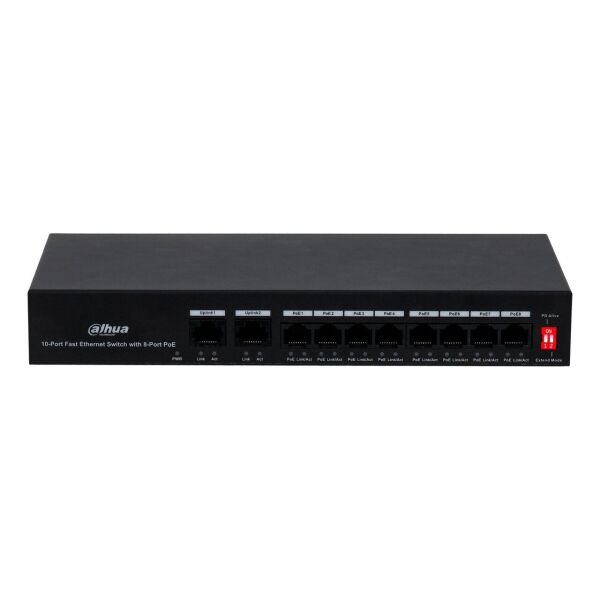 

8-портовый коммутатор с 8 РоЕ портами Dahua DH-PFS3010-8ET-65