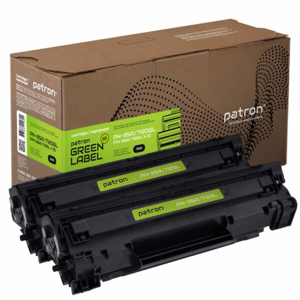 

Картридж Patron HP LJ CB435A/CANON 712 GREEN Label (DUAL PACK) (PN-35A/712DGL)
