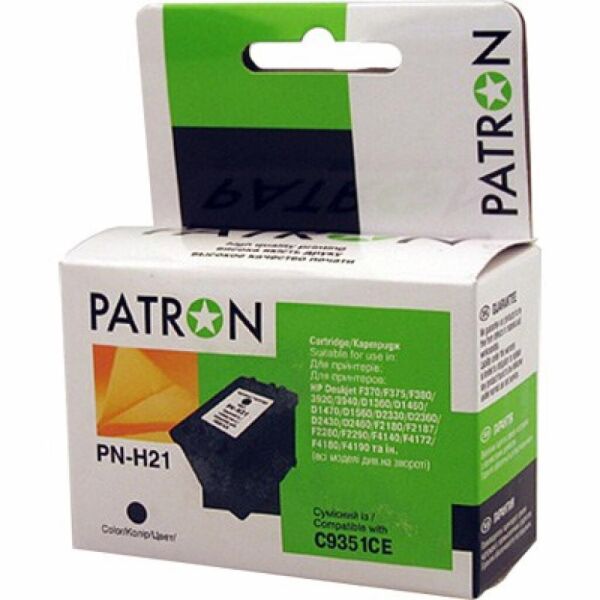 

Картридж Patron для HP PN-H21 BLACK (C9351CE) (PN-H21XL)