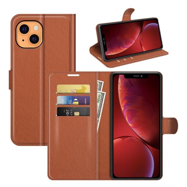 

Чехол Fiji Luxury для Apple Iphone 13 книжка коричневый