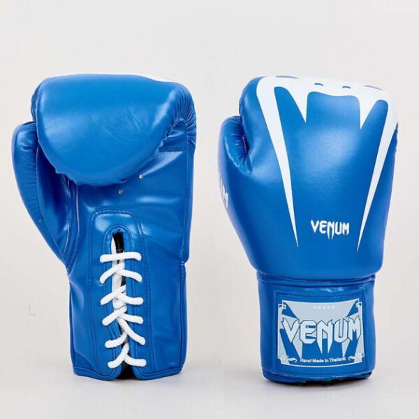 

Перчатки боксерские Venum BO-8350-B Синий-белый вес 10oz \1