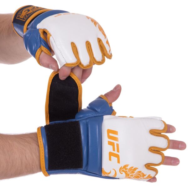 

Перчатки для смешанных единоборств MMA кожаные UFC TrueThai UTT-75399 S-M синий-белый