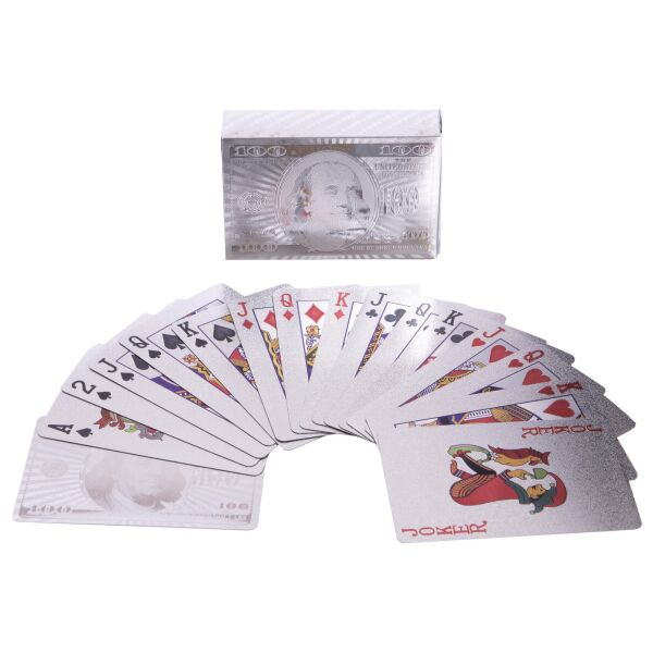 

Карты игральные покерные SILVER 100 DOLLAR IG-4566-S 54 карты