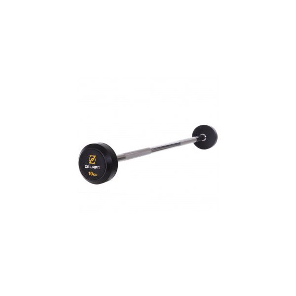 

Штанга фиксированная прямая обрезиненная Zelart Rubber Coated Barbell TA-2685-10 длина-95см 10кг