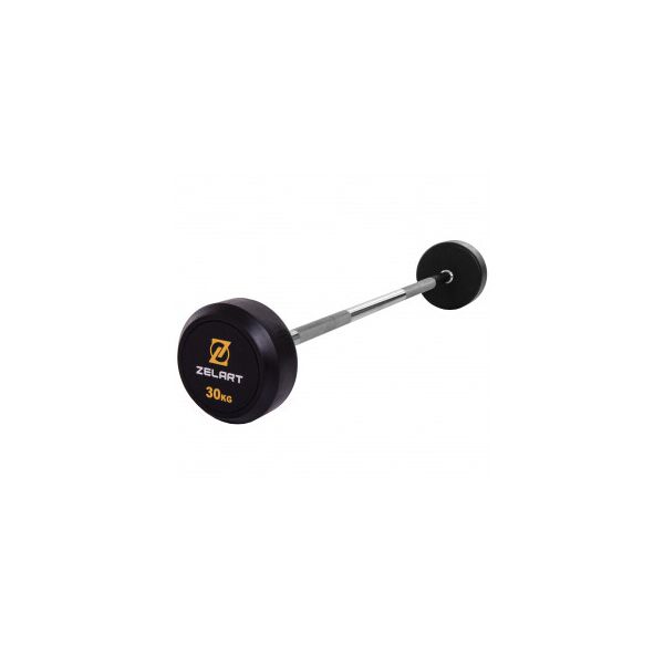 

Штанга фиксированная прямая обрезиненная Zelart Rubber Coated Barbell TA-2685-30 длина-95см 30кг