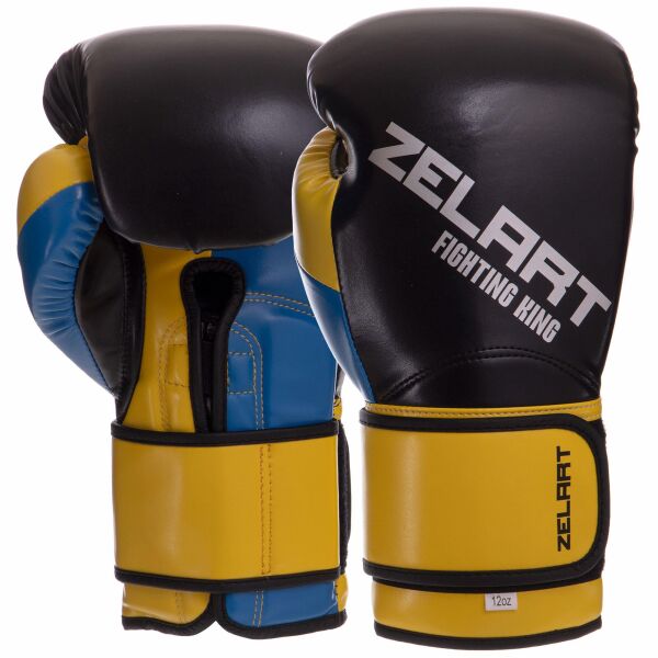 

Перчатки боксерские Zelart BO-2887 10 унции Синий-желтый-черный