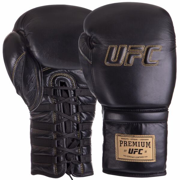 

Перчатки боксерские кожаные UFC PRO Prem Lace Up UHK-75047 18 унций черный