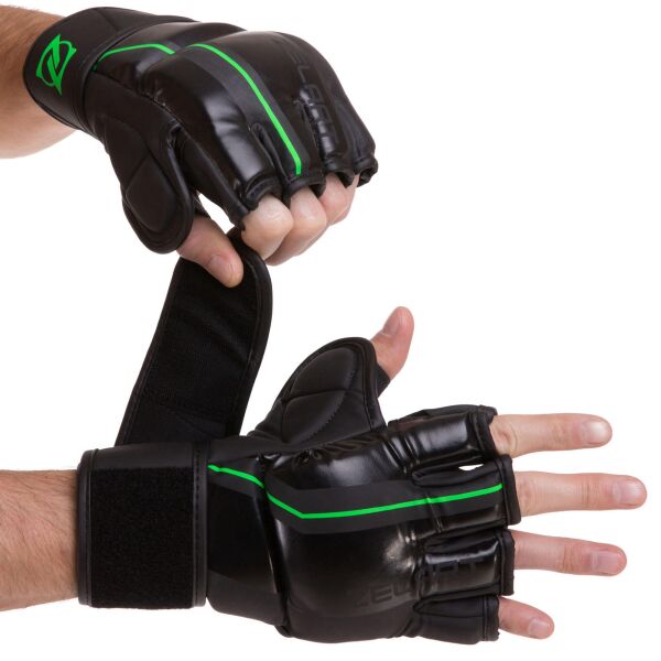 

Перчатки для смешанных единоборств MMA Zelart VL-3089 S черный-салатовый