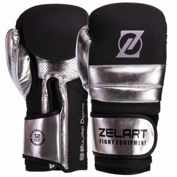 

Перчатки боксерские кожаные Zelart VL-3083 10 унции Серебряный