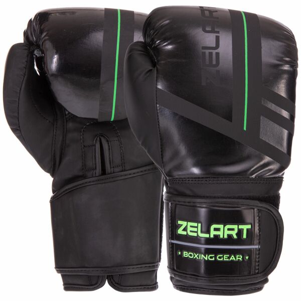 

Перчатки боксерские Zelart VL-3085 10 унции черный-салатовый