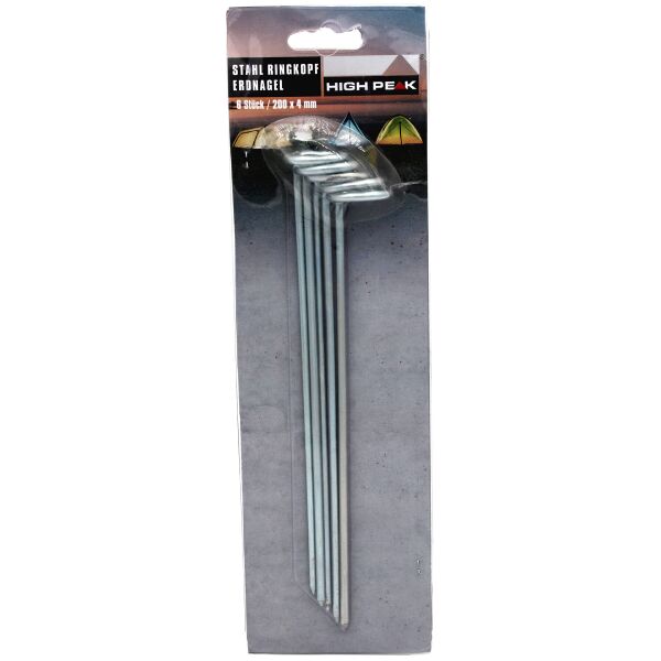 

Колышки High Peak Steel Round Peg 20 см 6 шт. Silver (42213)