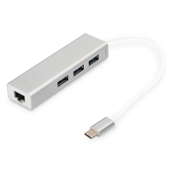 

Digitus Концентратор USB-C - USB 3.0 3 Port Hub + Gigabit Ethernet
