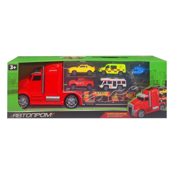 

Игровой набор "Трейлер с машинками" АвтоПром 7979 (Красный)