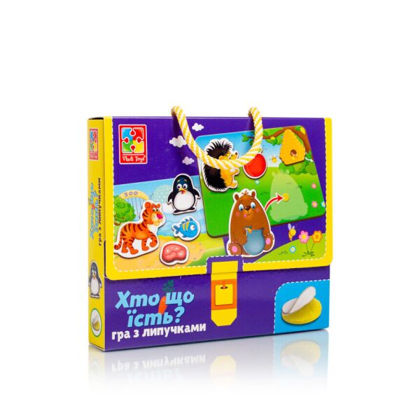 

Игра настольная на липучках "Кто что ест" Vladi Toys VT1302-27 укр