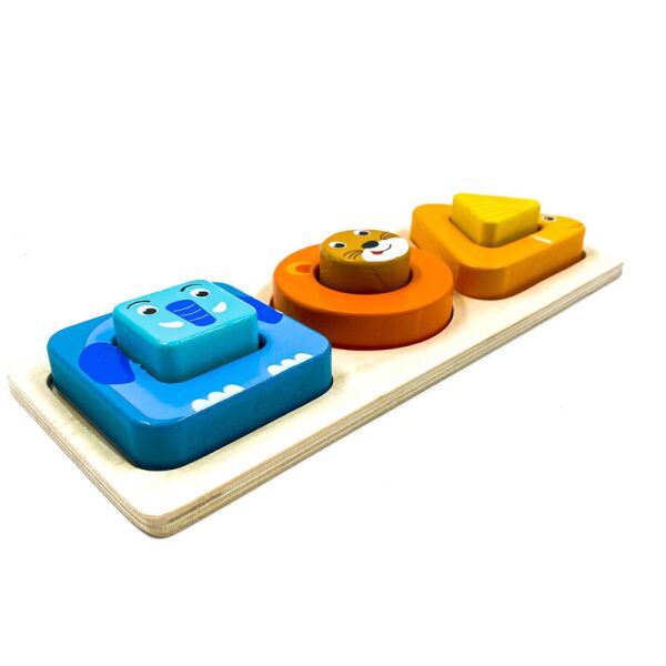 

Панель - сортер Jia Yue Toys 24 см деревянная "Животные" развивающая игрушка для детей Разноцветный