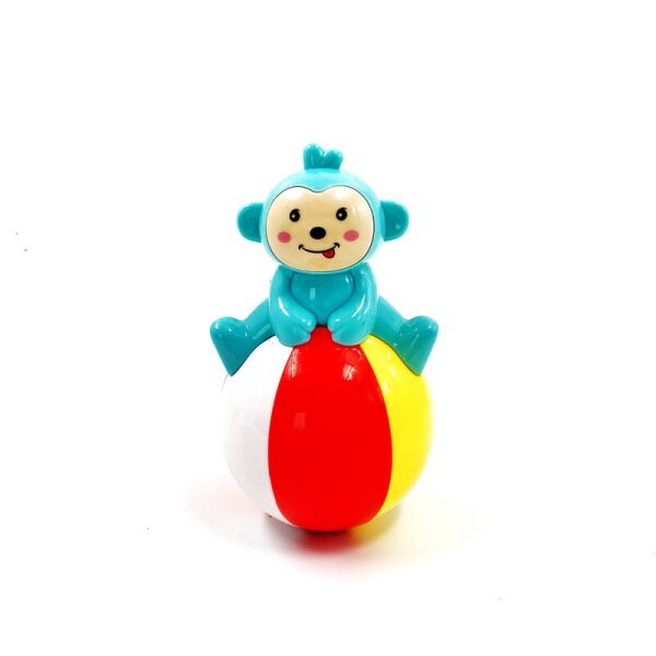 

Интерактивная неваляшка Baby Toys 13 см Обезьянка со звуками колокольчика Разноцветная