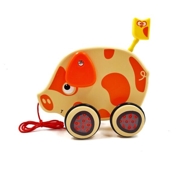 

Каталка на шнурке Jia Yue Toys Хрюша 21 см Разноцветная