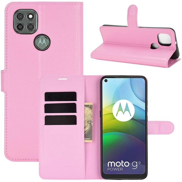 

Чехол-книжка Litchie Wallet для Motorola Moto G9 Power Pink