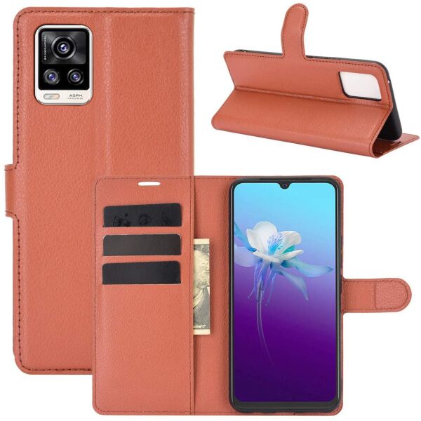 

Чехол-книжка Litchie Wallet для Vivo V20 Brown
