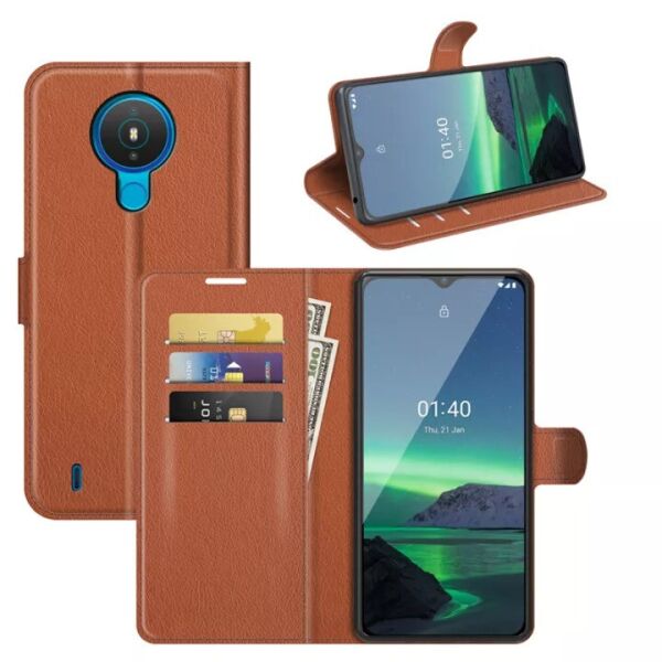 

Чехол-книжка Litchie Wallet для Nokia 1.4 Brown