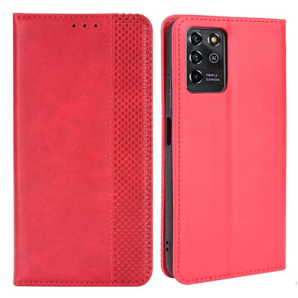 

Чехол книжка для ZTE Blade V30 Vita (ЗТЕ Блейд В30 Вита) боковой с отсеком для кредиток, Орнамент, Красный