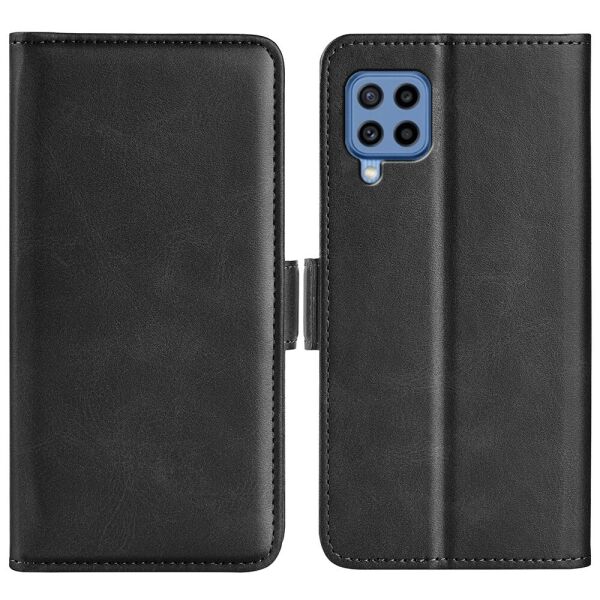

Чехол книжка для Samsung Galaxy M22 M225 боковой с отсеком для кредиток, Double Clasp, Черный